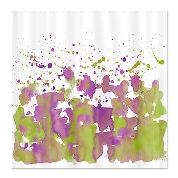 green_lilac_burst_shower_curtain