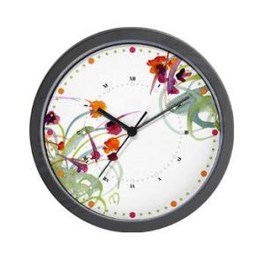 Atom Flowers #24 Wall Clock