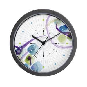 Atom Flowers #31 Wall Clock