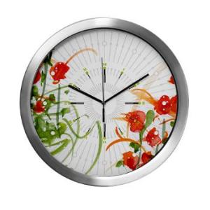 Atom Flowers #7 Modern Wall Clock