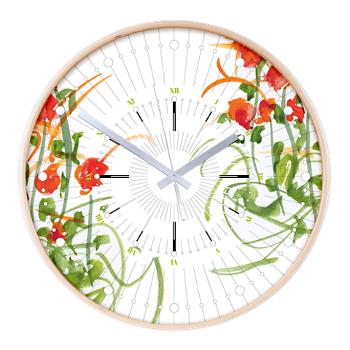 Atom Flowers #7 Wooden Wall Clock