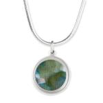 trees_by_the_sea_2_silver_round_necklace