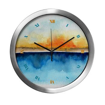 orange_rays_permeate_modern_wall_clock