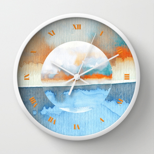 Orange Sea Drop wall clock
