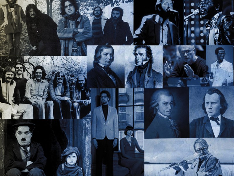 John Adams, Niccolo Paganini / Robert Schumann, Acqua Fragile, Curtis Mayfield / Eric Clapton, Al Green, Karen O & Danger Mouse, Jimi Tenor, Soft Machine, W.A. Mozart / Johannes Brahms & Charlie Chaplin&nbsp;[reblogs]